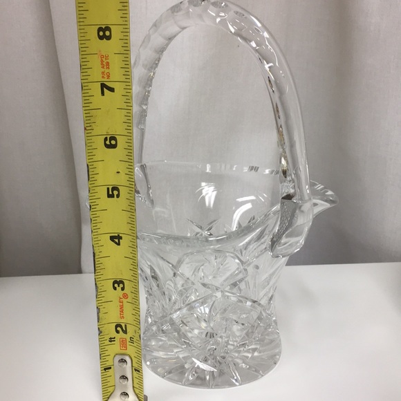 Vintage Cut Crystal Basket with Handle - Picture 6 of 6